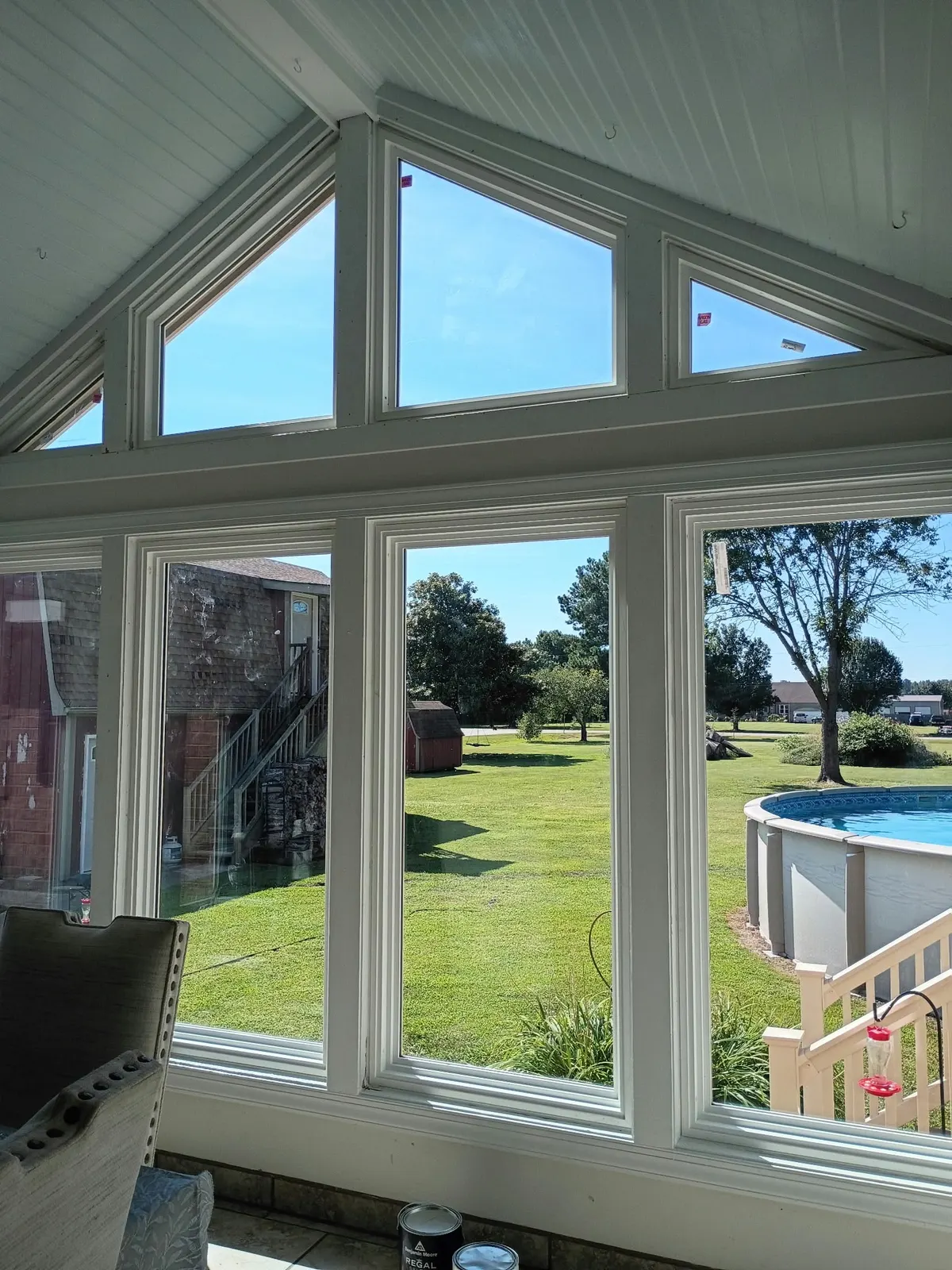Sunroom with vaulted window wall and new windows in Hampton, VA