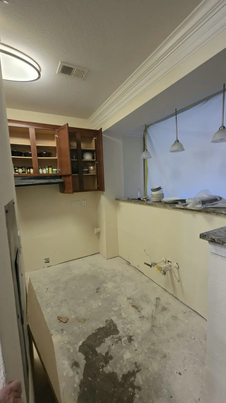 Kitchen during demolition before a remodel in Hampton, VA